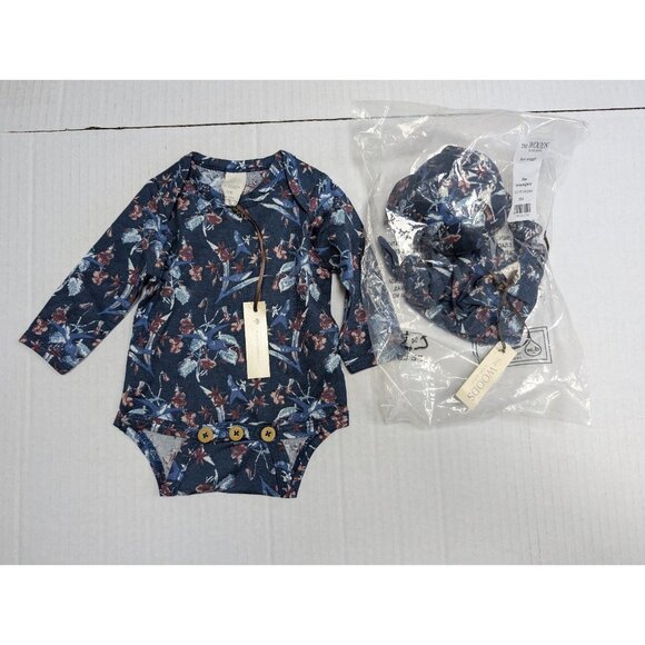 Kate Quinn Woods Modal Blue Hummingbird Bodysuit Bear Lovey Snuggly Newborn